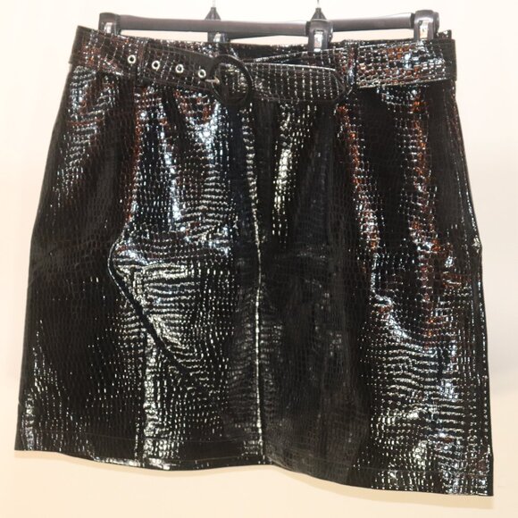 Eloquii X Refinery29 Faux Patent Black Skirt, Size 18, NWT - Picture 2 of 15